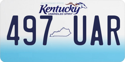 KY license plate 497UAR