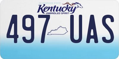 KY license plate 497UAS