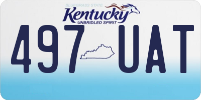 KY license plate 497UAT