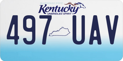 KY license plate 497UAV