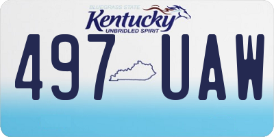 KY license plate 497UAW