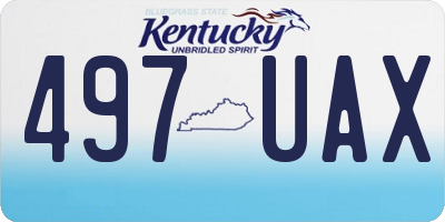 KY license plate 497UAX