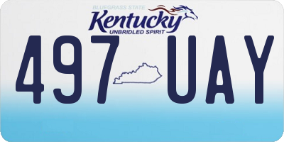 KY license plate 497UAY