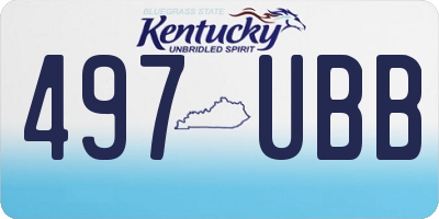 KY license plate 497UBB