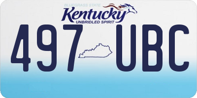 KY license plate 497UBC