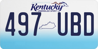 KY license plate 497UBD