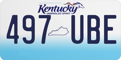 KY license plate 497UBE