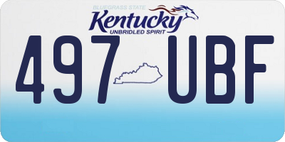 KY license plate 497UBF