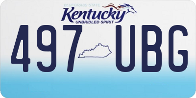 KY license plate 497UBG