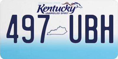 KY license plate 497UBH
