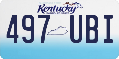 KY license plate 497UBI