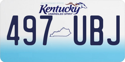 KY license plate 497UBJ