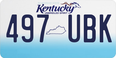KY license plate 497UBK