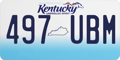 KY license plate 497UBM