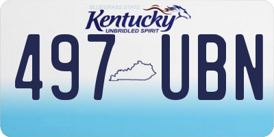 KY license plate 497UBN