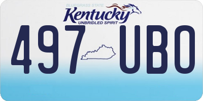 KY license plate 497UBO