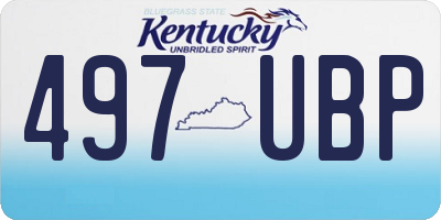 KY license plate 497UBP