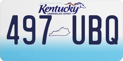 KY license plate 497UBQ