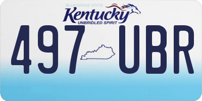 KY license plate 497UBR
