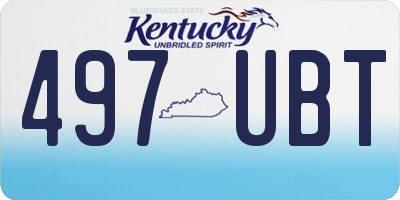KY license plate 497UBT