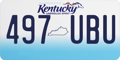 KY license plate 497UBU