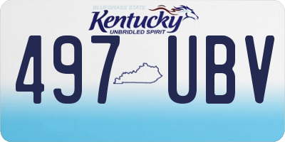 KY license plate 497UBV