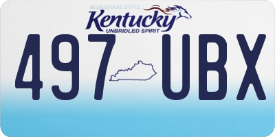 KY license plate 497UBX