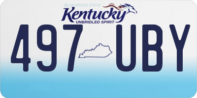 KY license plate 497UBY