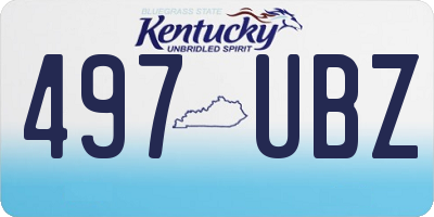 KY license plate 497UBZ