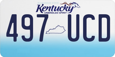 KY license plate 497UCD