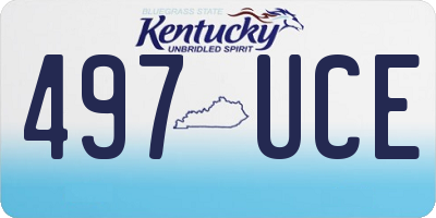 KY license plate 497UCE