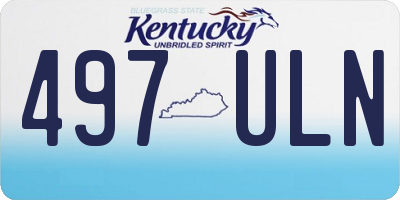 KY license plate 497ULN