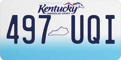 KY license plate 497UQI