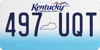 KY license plate 497UQT