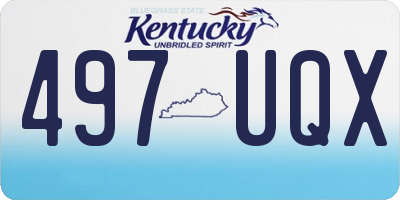 KY license plate 497UQX