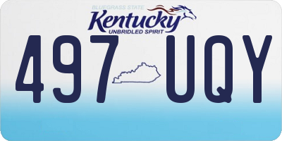 KY license plate 497UQY