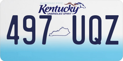 KY license plate 497UQZ