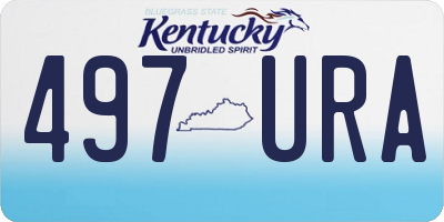 KY license plate 497URA