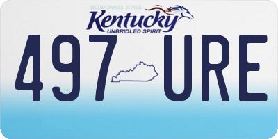 KY license plate 497URE