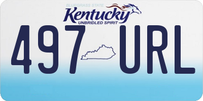 KY license plate 497URL
