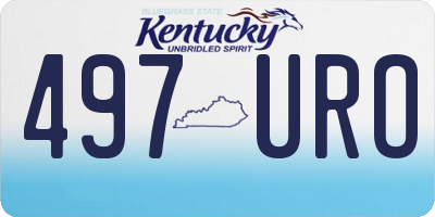 KY license plate 497URO