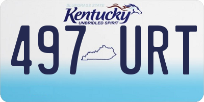 KY license plate 497URT