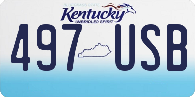 KY license plate 497USB