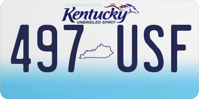 KY license plate 497USF