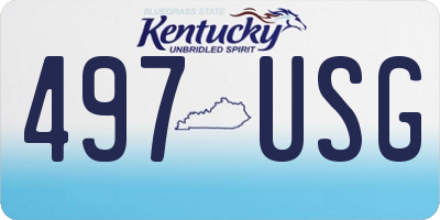 KY license plate 497USG