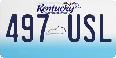 KY license plate 497USL