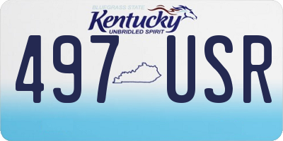 KY license plate 497USR