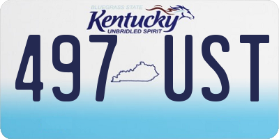 KY license plate 497UST