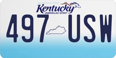 KY license plate 497USW