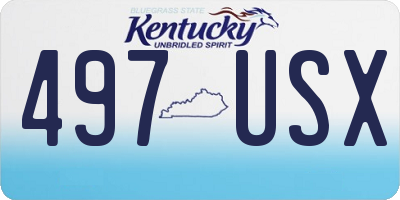 KY license plate 497USX